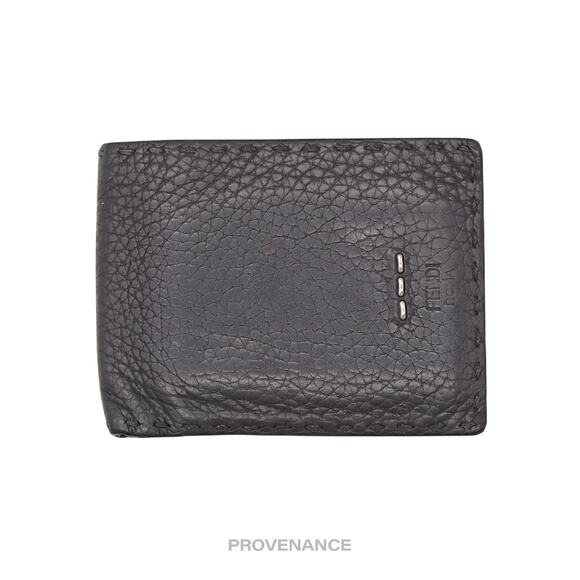 🔴 Fendi Selleria Horizontal Wallet - Charcoal Roman Leather - Picture 1 of 10